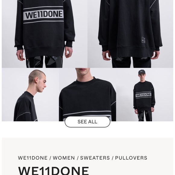 WE11DONE WE11DONE - REFLECTIVE LOGO PULLOVER IN BLACK - Picture 6 of 6